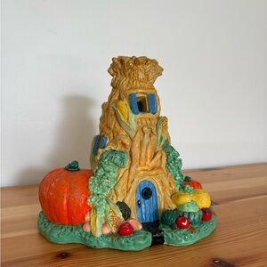 Wee Crafts Autumn Harvest Cornstalk House Fairy House Hand Painted Vintage